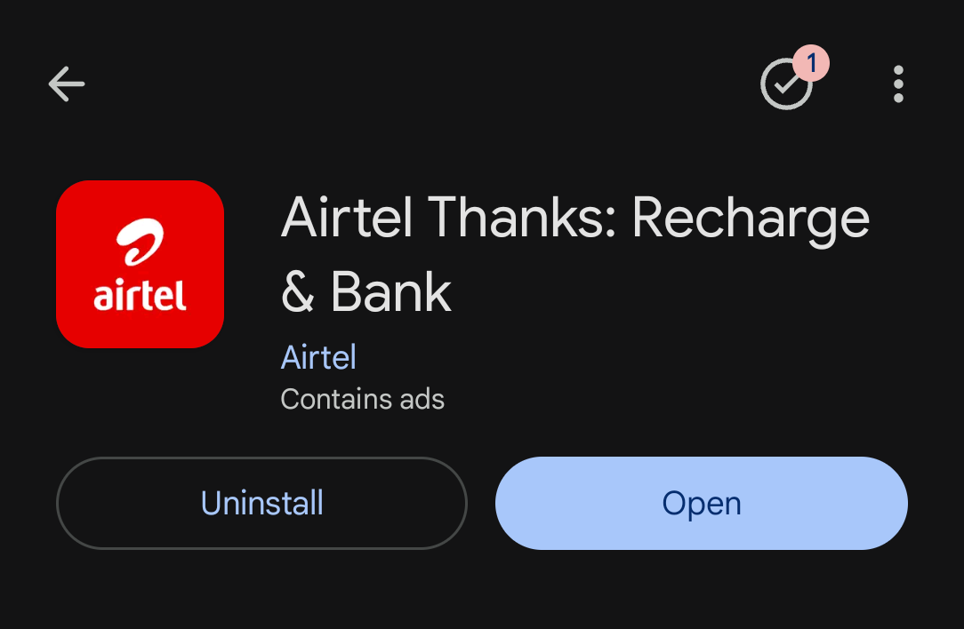 Airtel Thanks App Screenshot